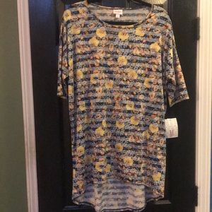 Lularoe Irma medium yellow orange flowers NEW